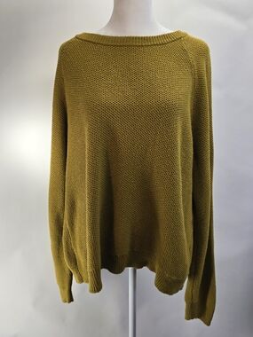Madewell Mustard Olive Crewneck Knit Sweater. XL